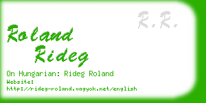 roland rideg business card